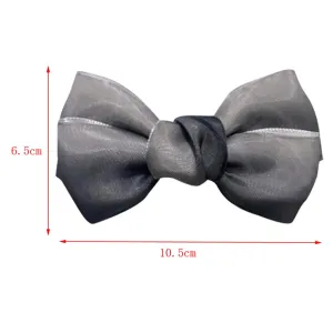 1 Pair Bowknot Shoe Buckle Wedding Party Shoe Clips Shoes Decoration Gray