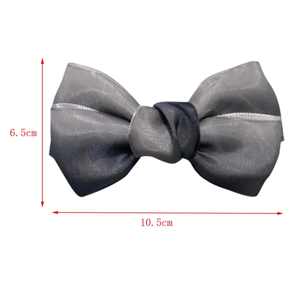 1 Pair Bowknot Shoe Buckle Wedding Party Shoe Clips Shoes Decoration Gray