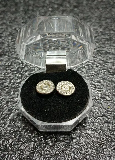 9mm Nickel Brass Bullet Cufflinks