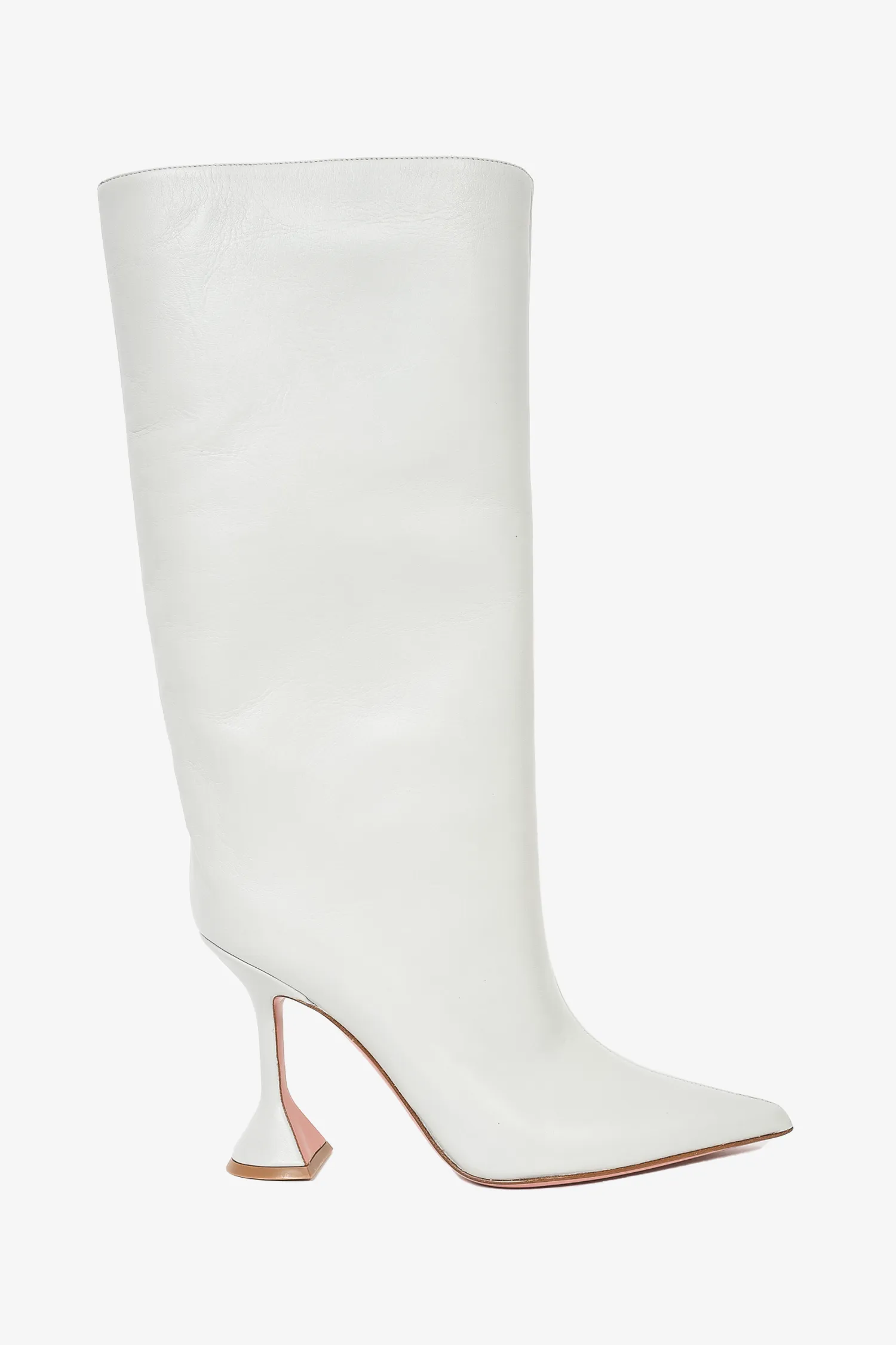 AMINA MUADDI Light Blue/Grey Leather 'Fiona' Heeled Boots sz 39