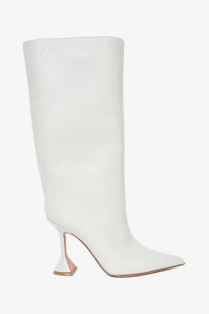 AMINA MUADDI Light Blue/Grey Leather 'Fiona' Heeled Boots sz 39