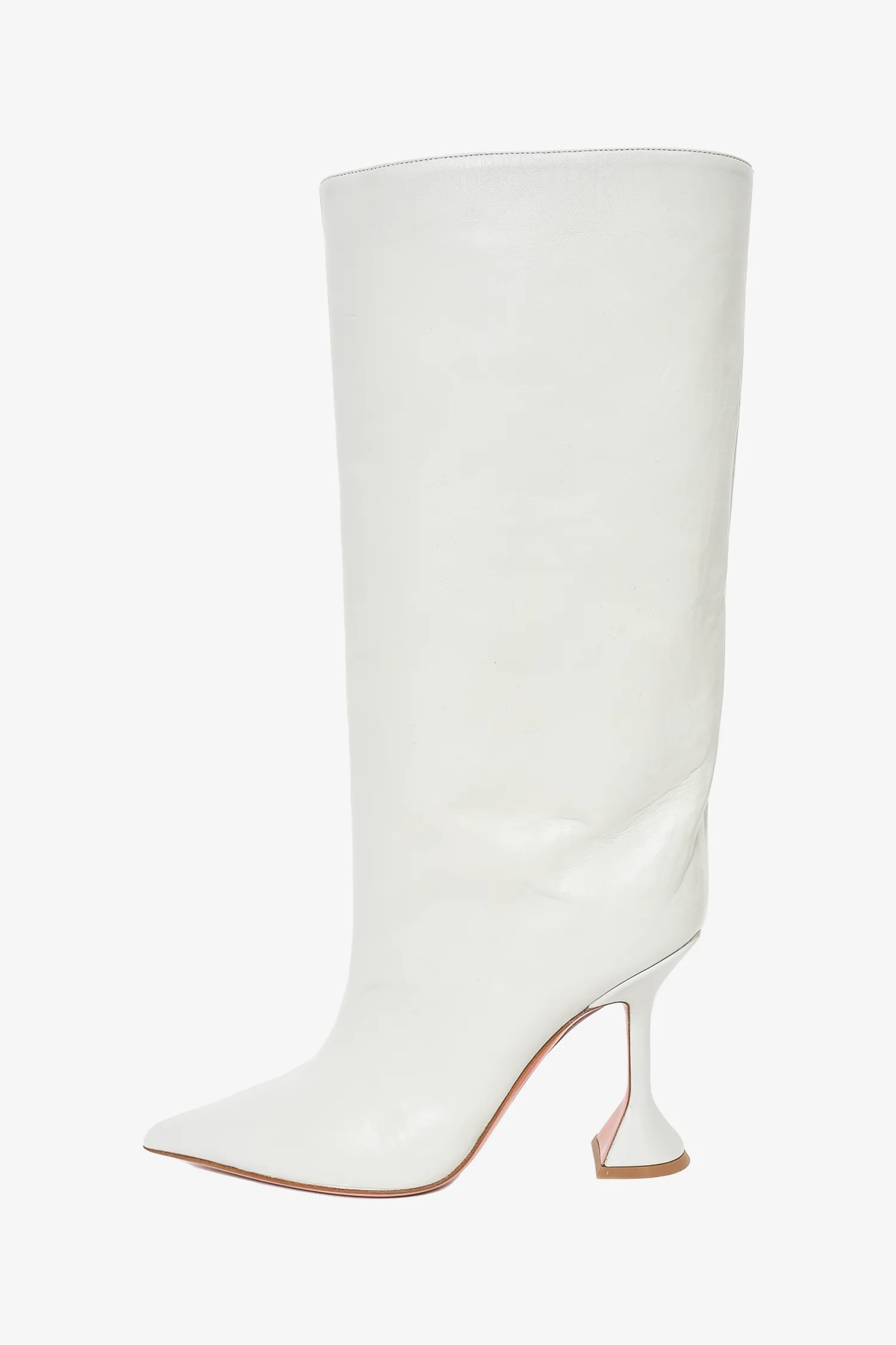 AMINA MUADDI Light Blue/Grey Leather 'Fiona' Heeled Boots sz 39
