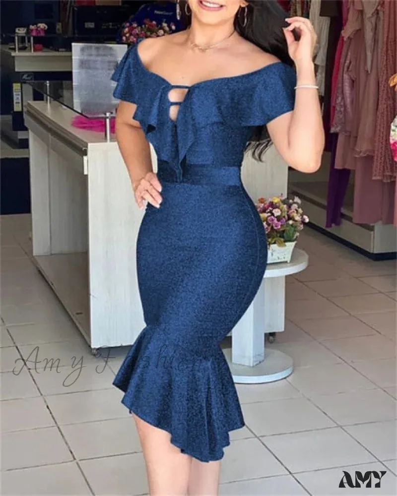 Amy Fashion - Clothing Elegant Asymmetrical Mermaid Dress