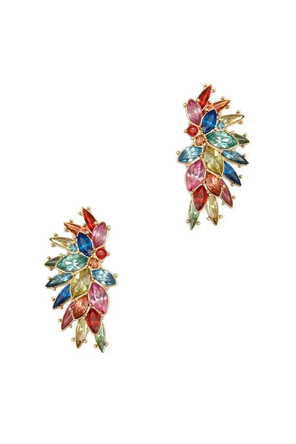 Angel Wing Faceted Stone Earrings