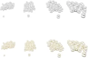Assorted Glass Pearls, 130-Piece, White