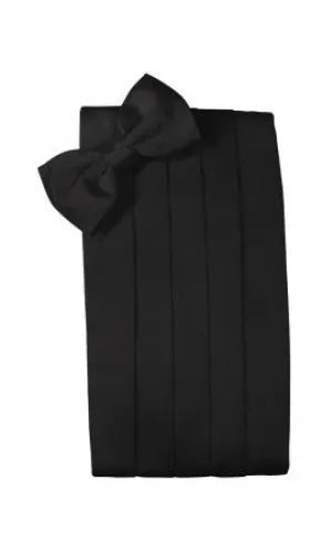 Black Satin Cummerbund and Bow