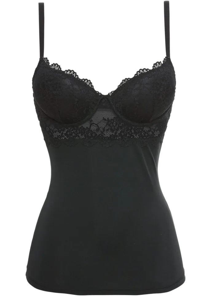 Bodyflirt underwire shirt bra, black