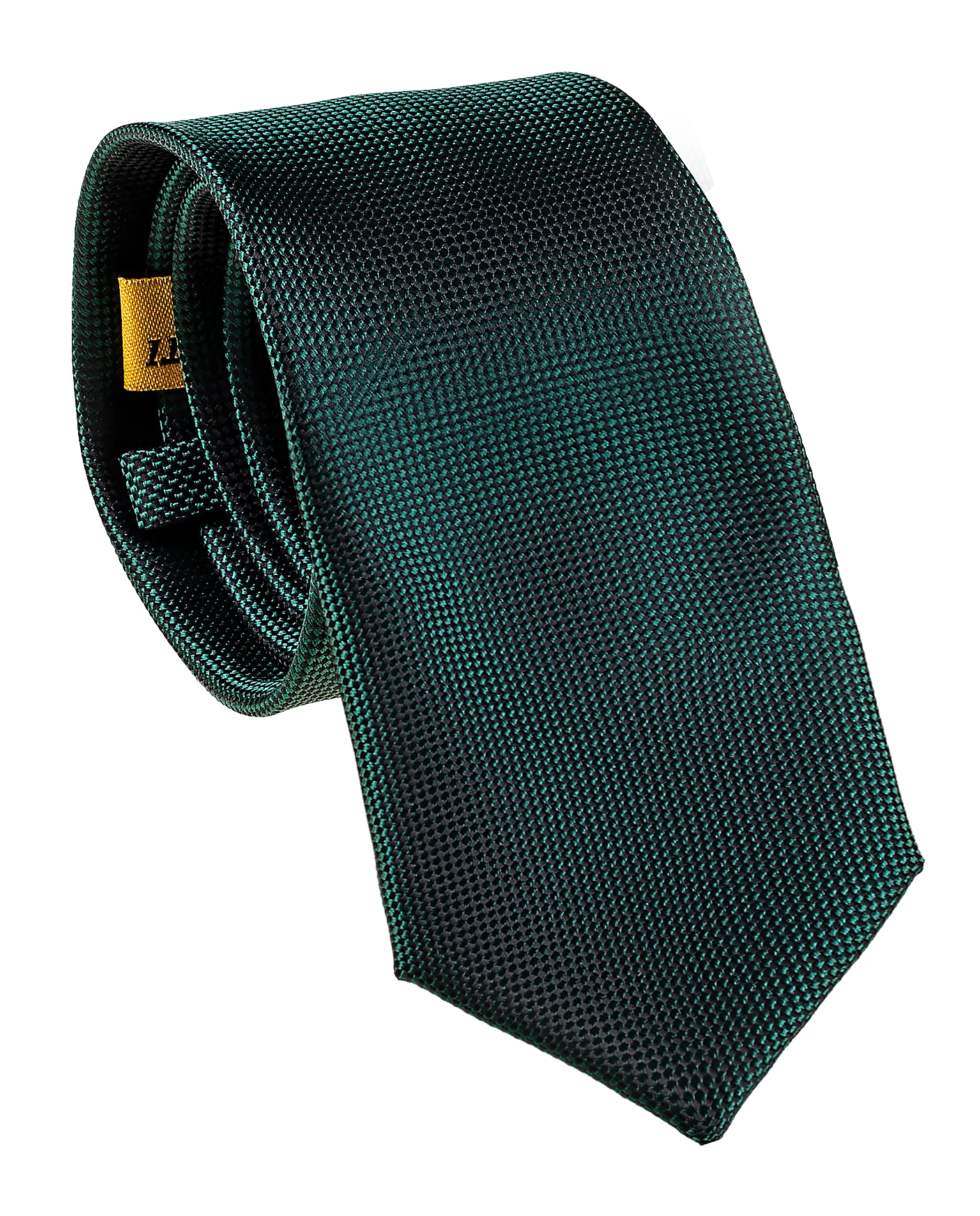 Bottle Green Self Pattern Tie, Bow Tie, Handkerchief