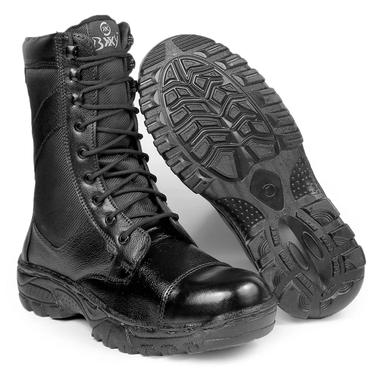 BXXY Pure Leather High Ankle Army Boots For Men