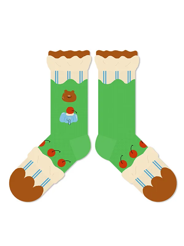 Cartoon Bear&Elephant Contrast Color Socks Accessories