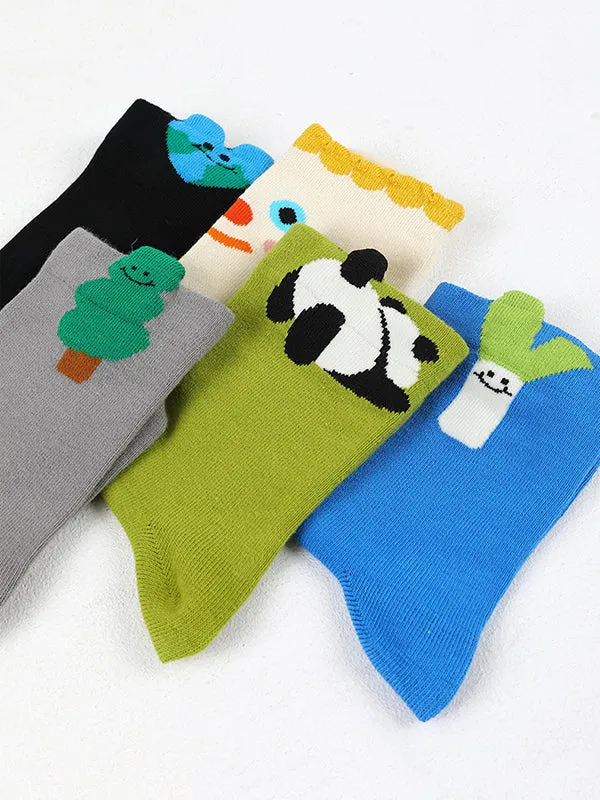 Cartoon Contrast Color Socks Accessories
