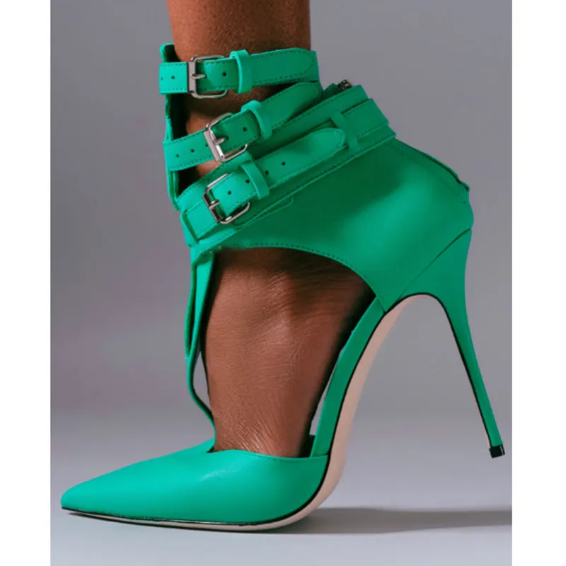 catwalk T-strap high heels sandals