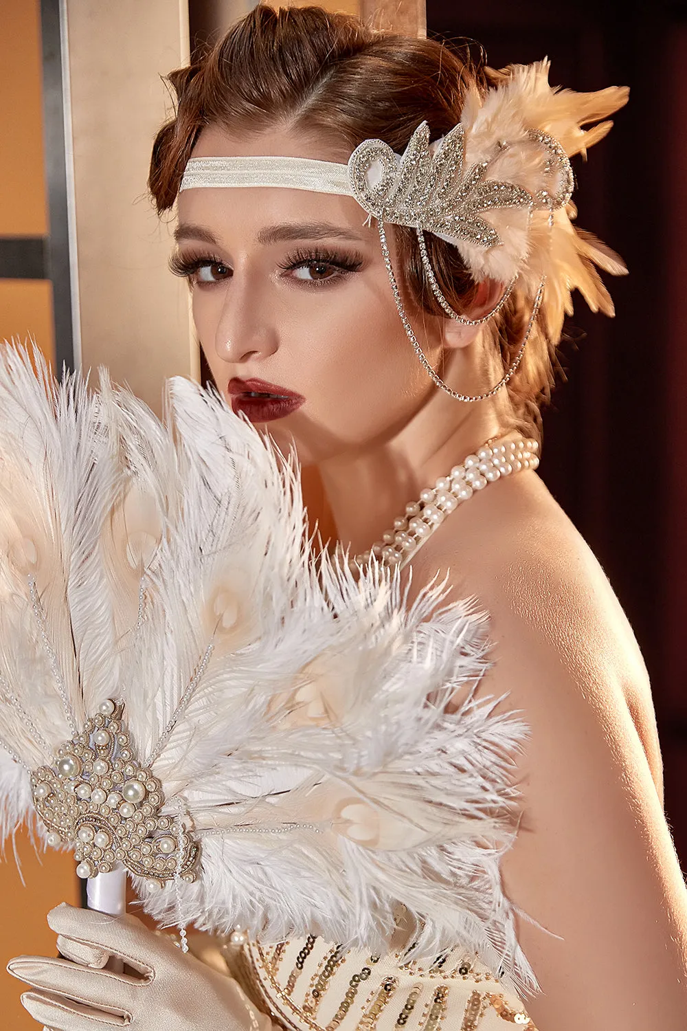 Champagne 1920s Accessories Five Pieces Sets