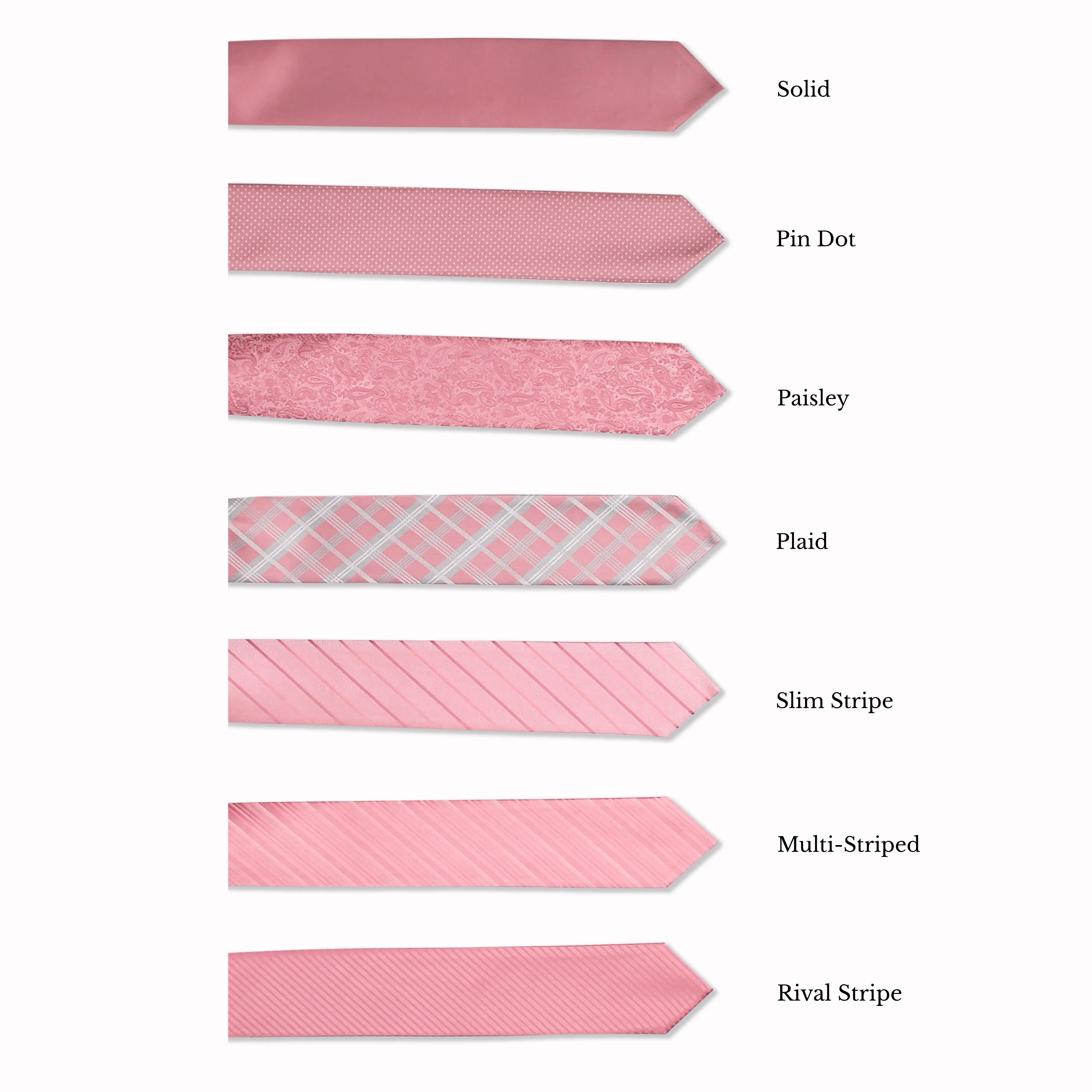 Classic Long Tie - Rose