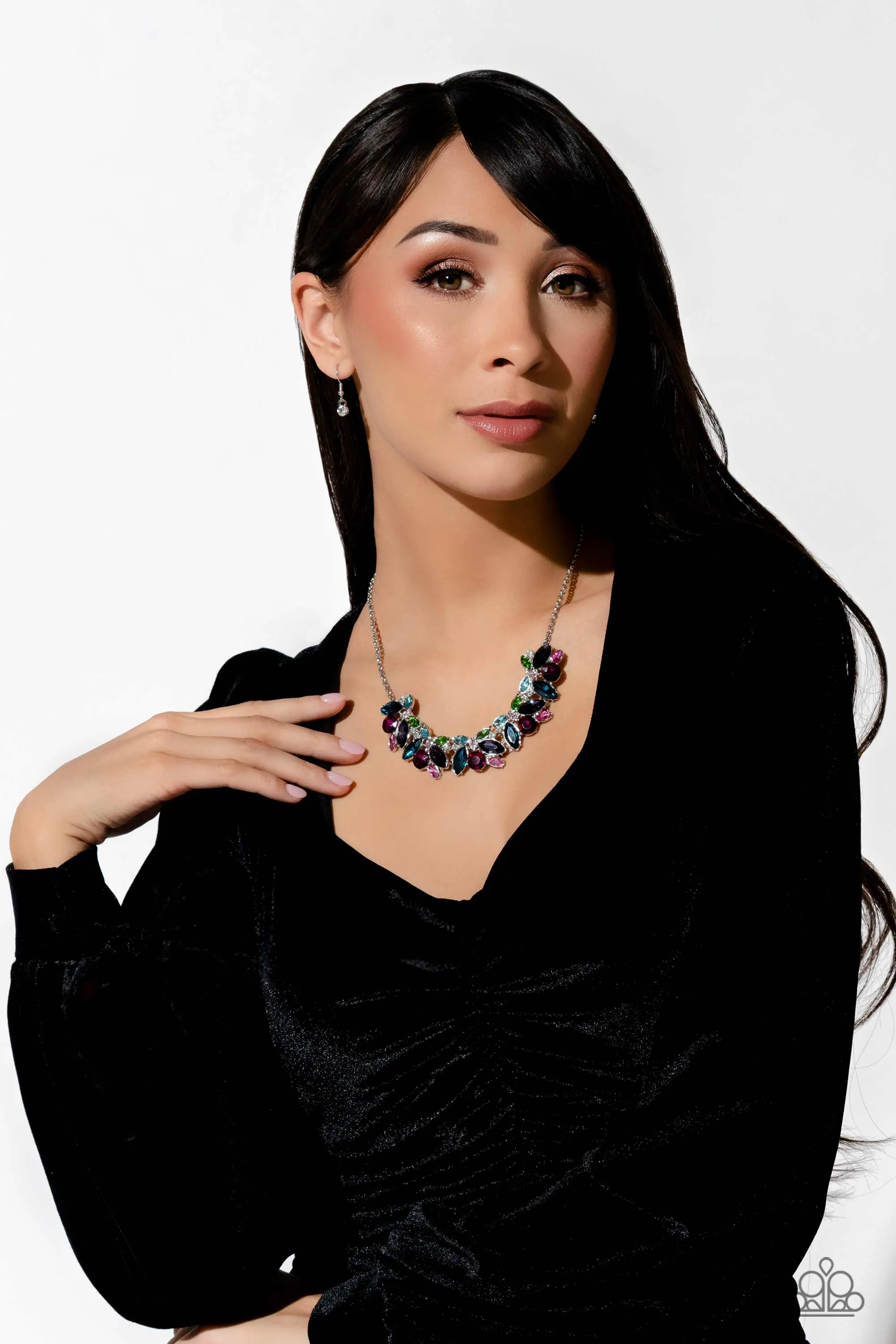 Crowning Collection Multi Rhinestone Necklace - Paparazzi Accessories
