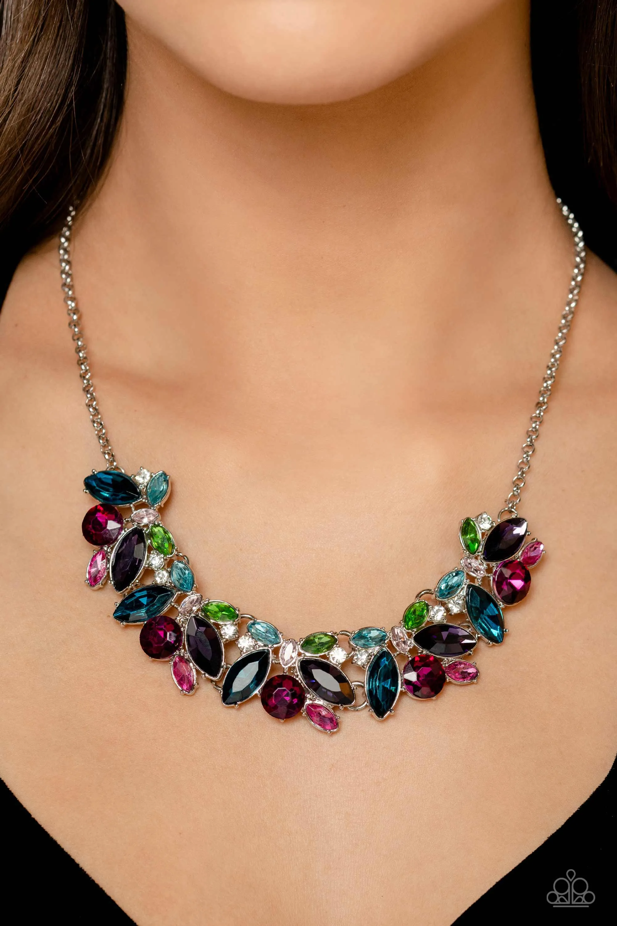 Crowning Collection Multi Rhinestone Necklace - Paparazzi Accessories