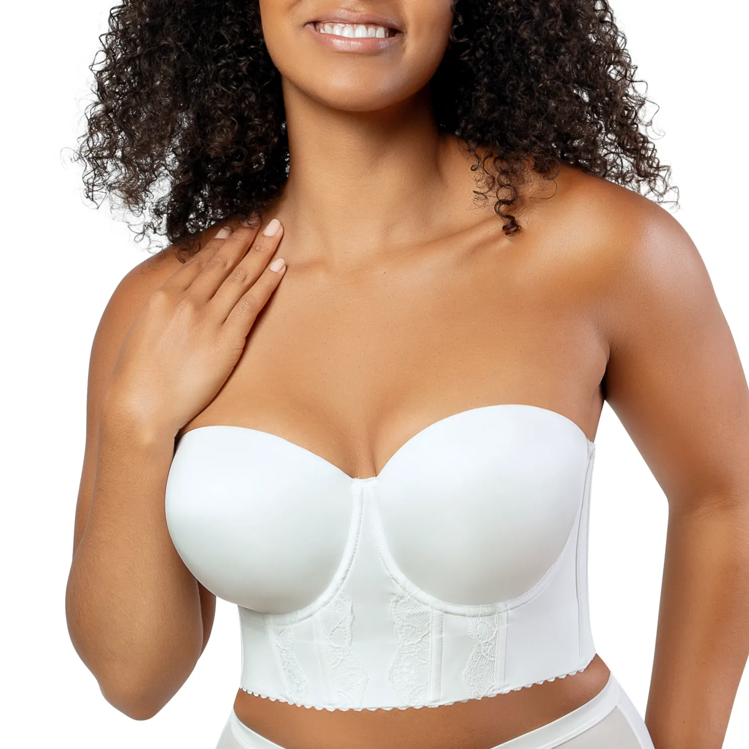 Elissa Bustier Bra In Pearl White - Parfait