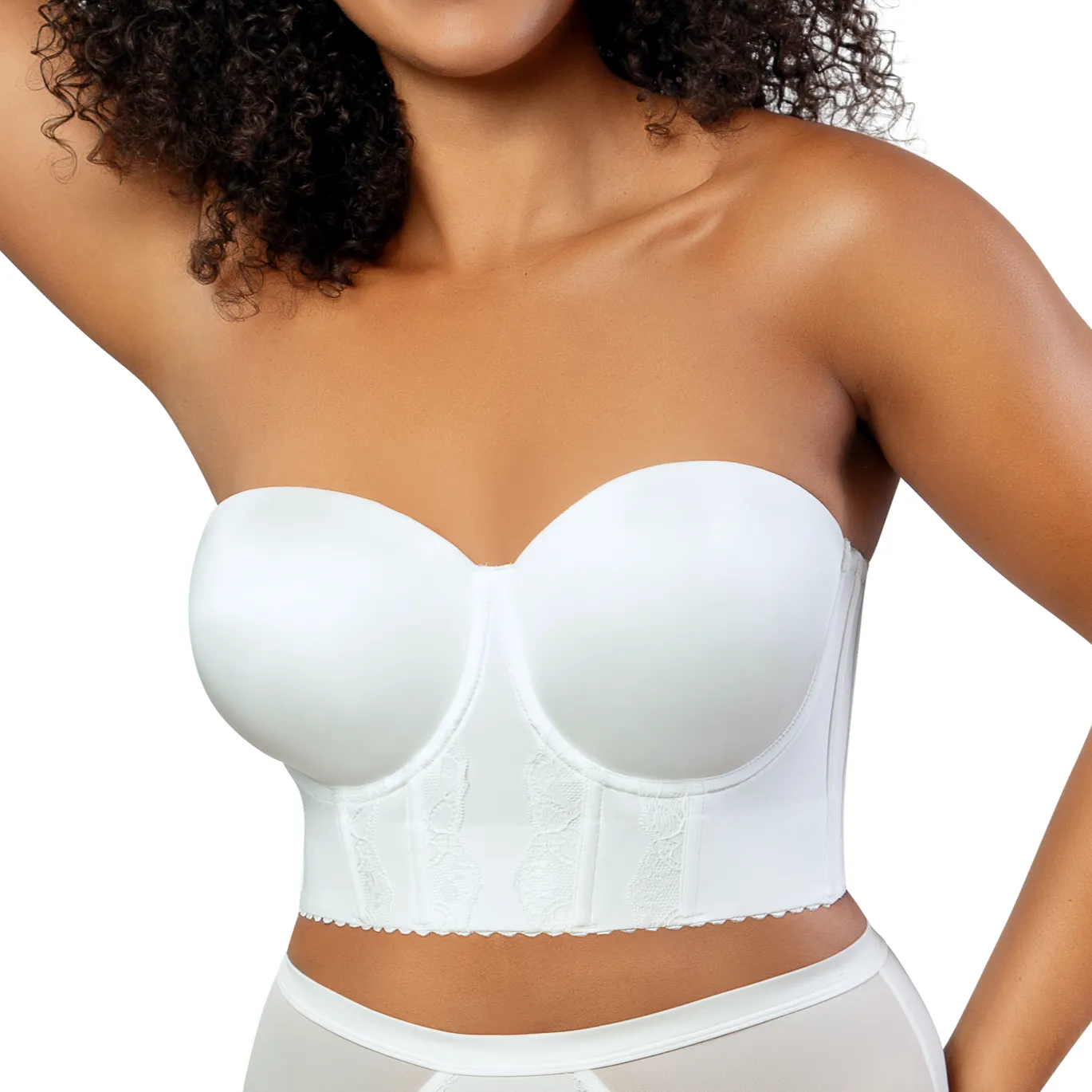 Elissa Bustier Bra In Pearl White - Parfait