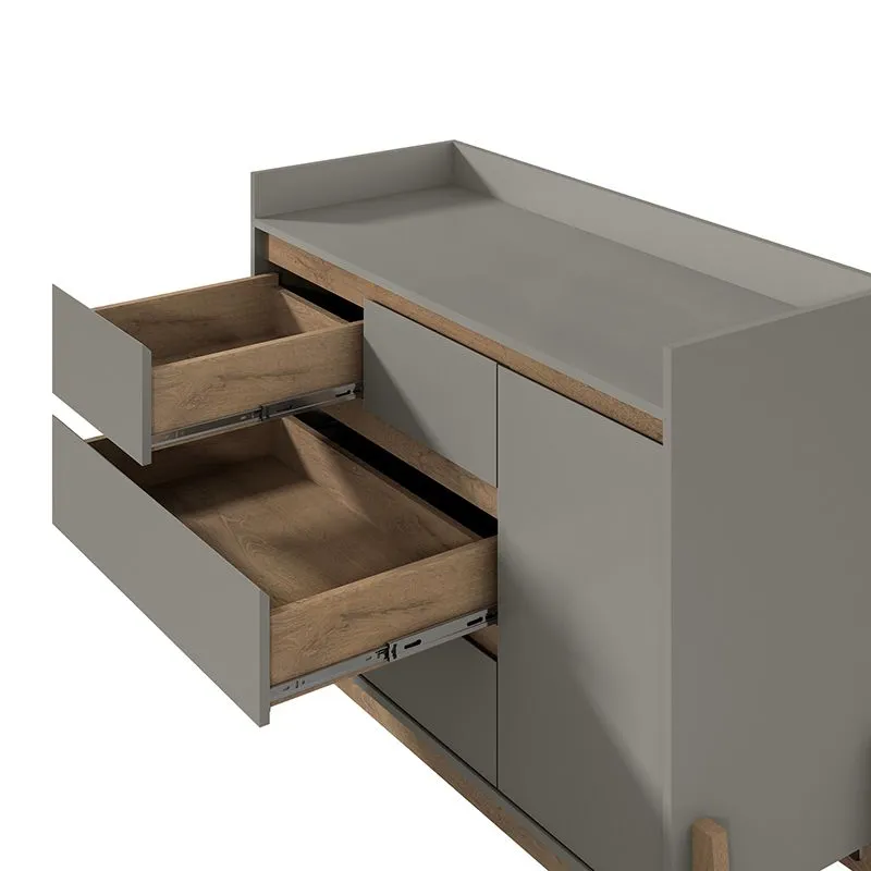 Essence 49" Wide Dresser with 4 Full Extension Drawers and Table Top in Grey