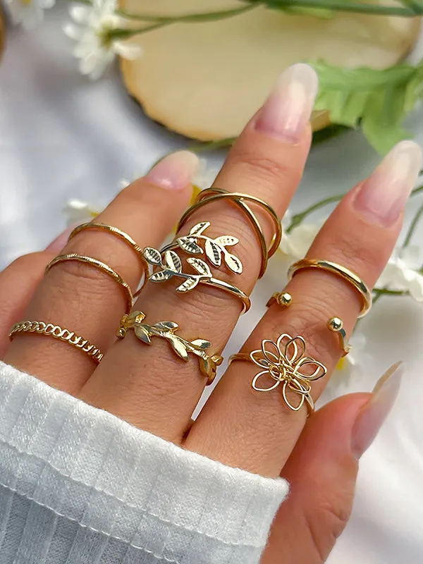 Flower-Embellished Rings Accessories Ring Sets