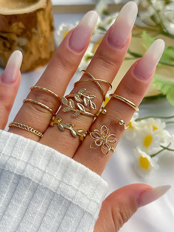 Flower-Embellished Rings Accessories Ring Sets