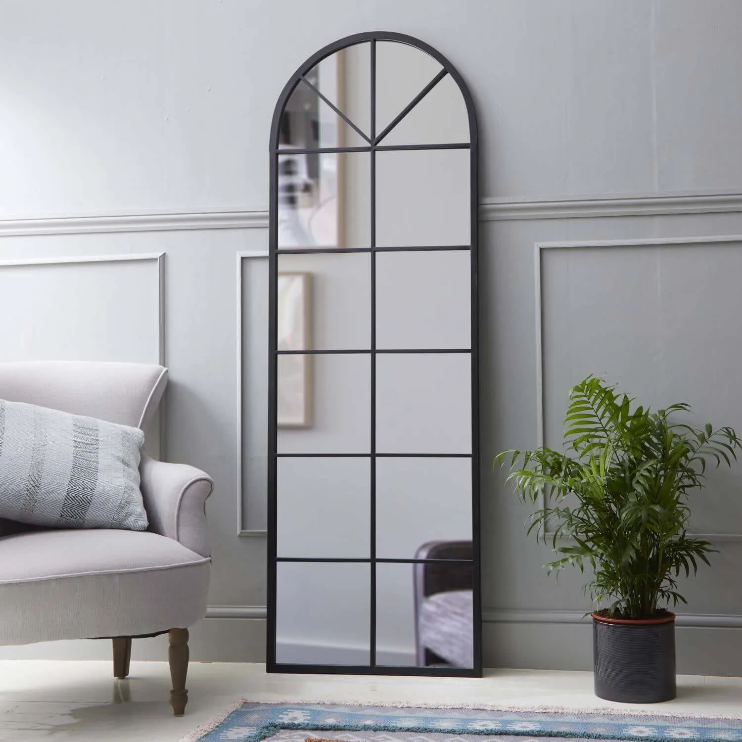 Giant Metal Arch Window Garden Mirror