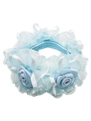 Girls Blue 3D Flower Embellished Stylish Stretchy Headband