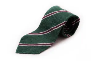Green & Purple Striped Shantung Silk Tie
