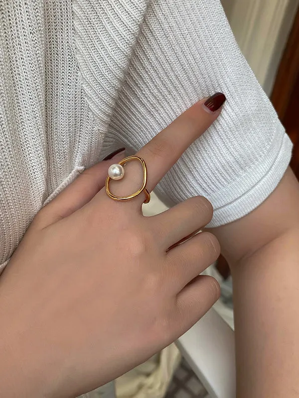 Hollow Pearl Rings Accessories