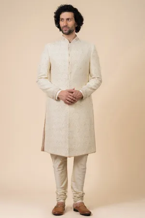 Ivory Classic Schiffli Sherwani