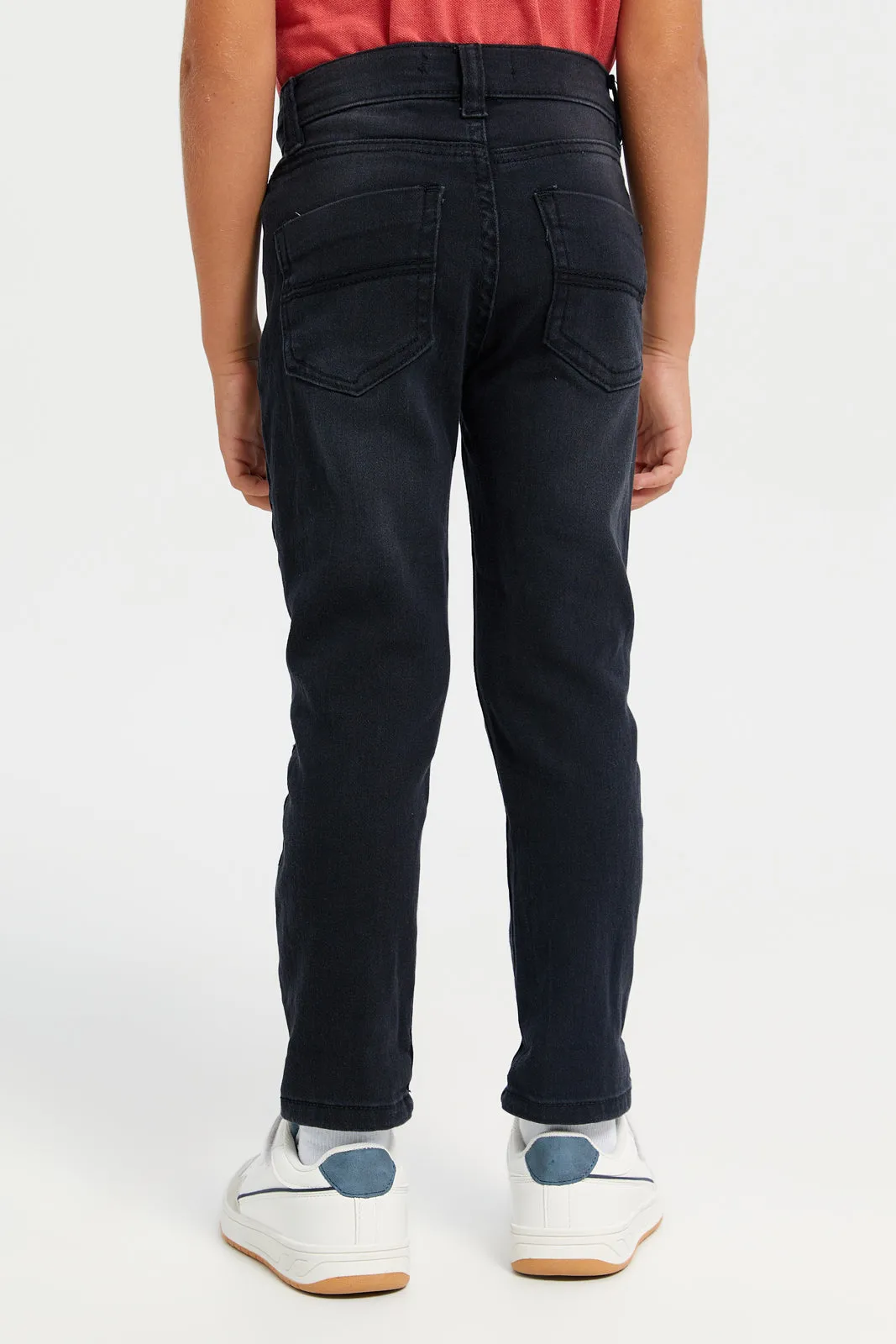 Junior Boys Black Jeans With Accessories
