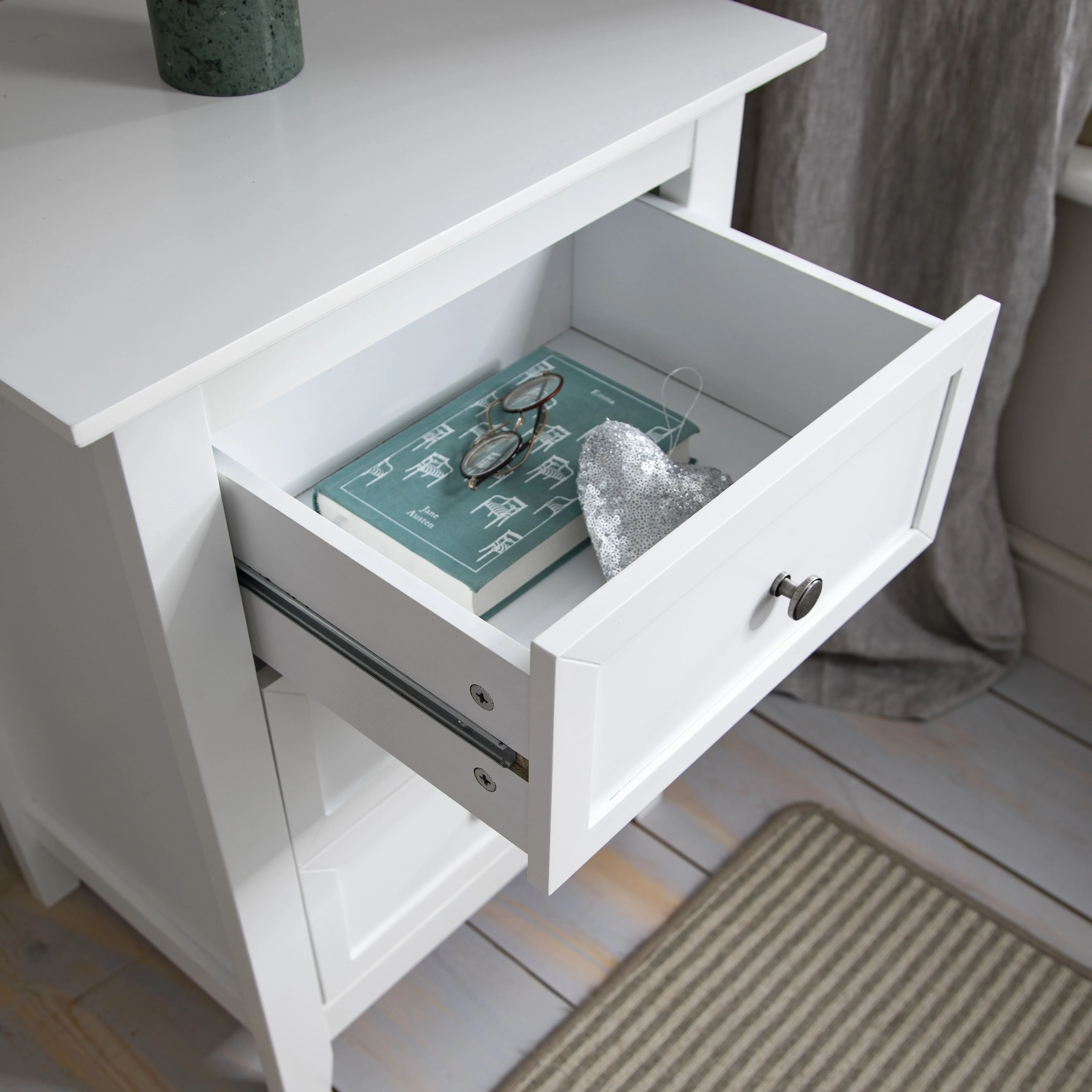 Karlstad Side Table Chest 3 Drawer in Classic White