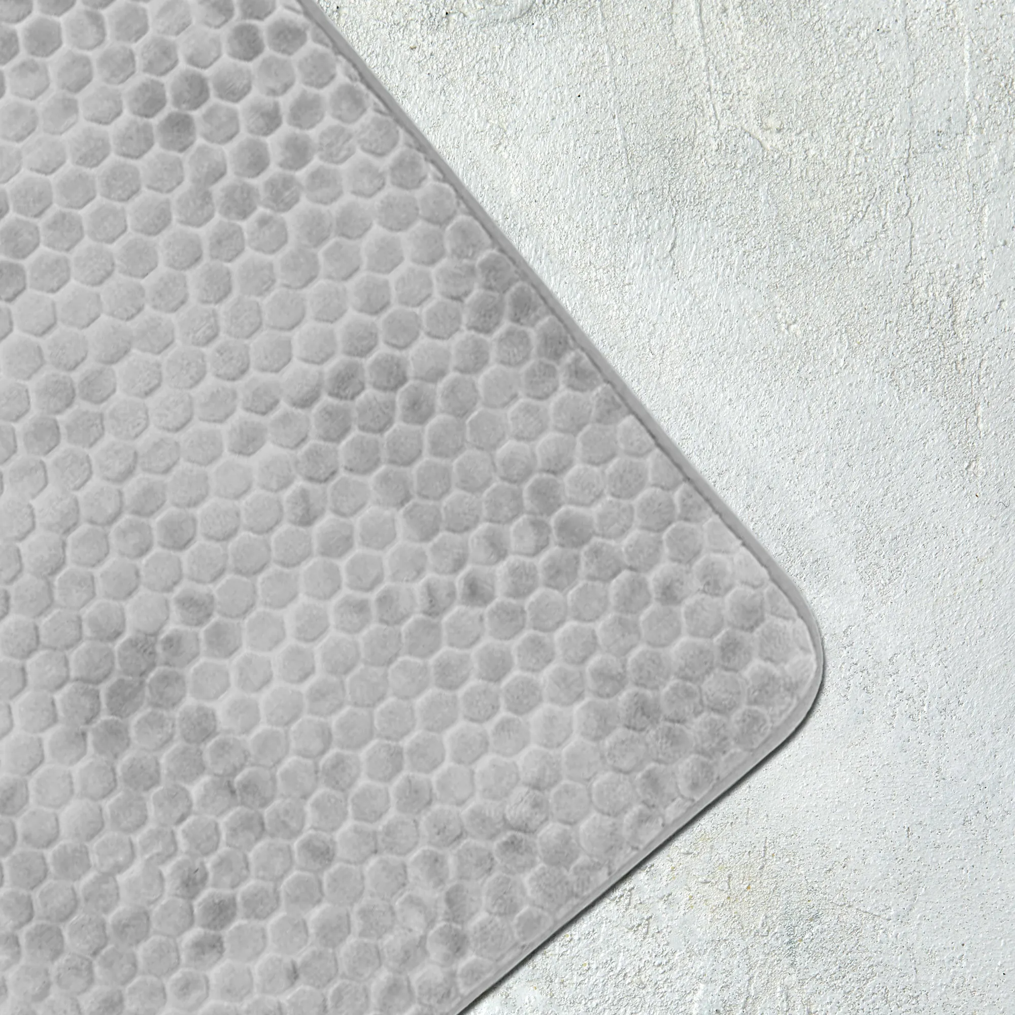 Luxury Memory Foam Cobblestone Bathmat - Grey | Cotton Home