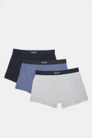 Men Assorted Solid Brief Set (Pack of 3)