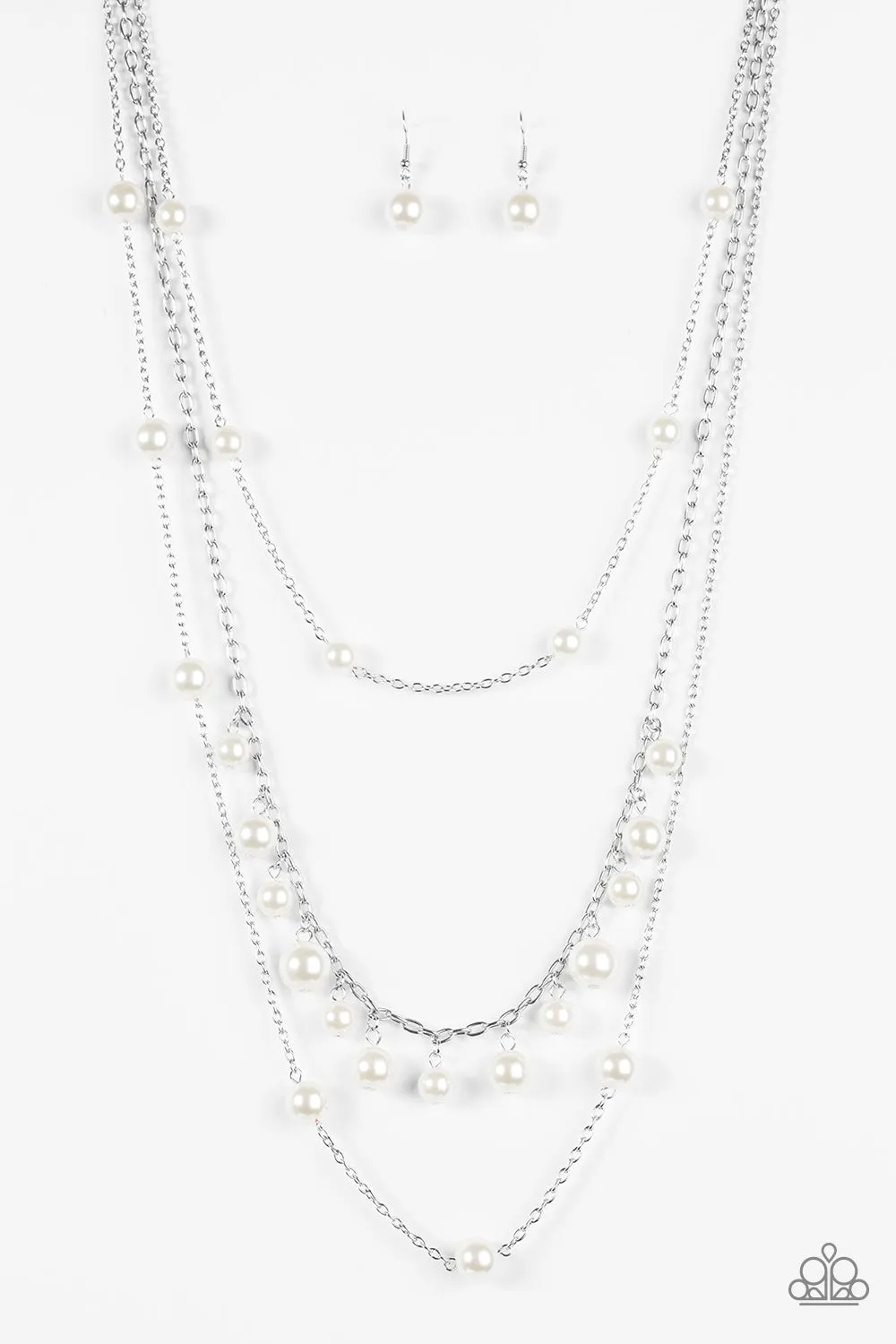 Open Door Jewelry - CHIC-ing Revenge - White Necklace - Paparazzi Accessories