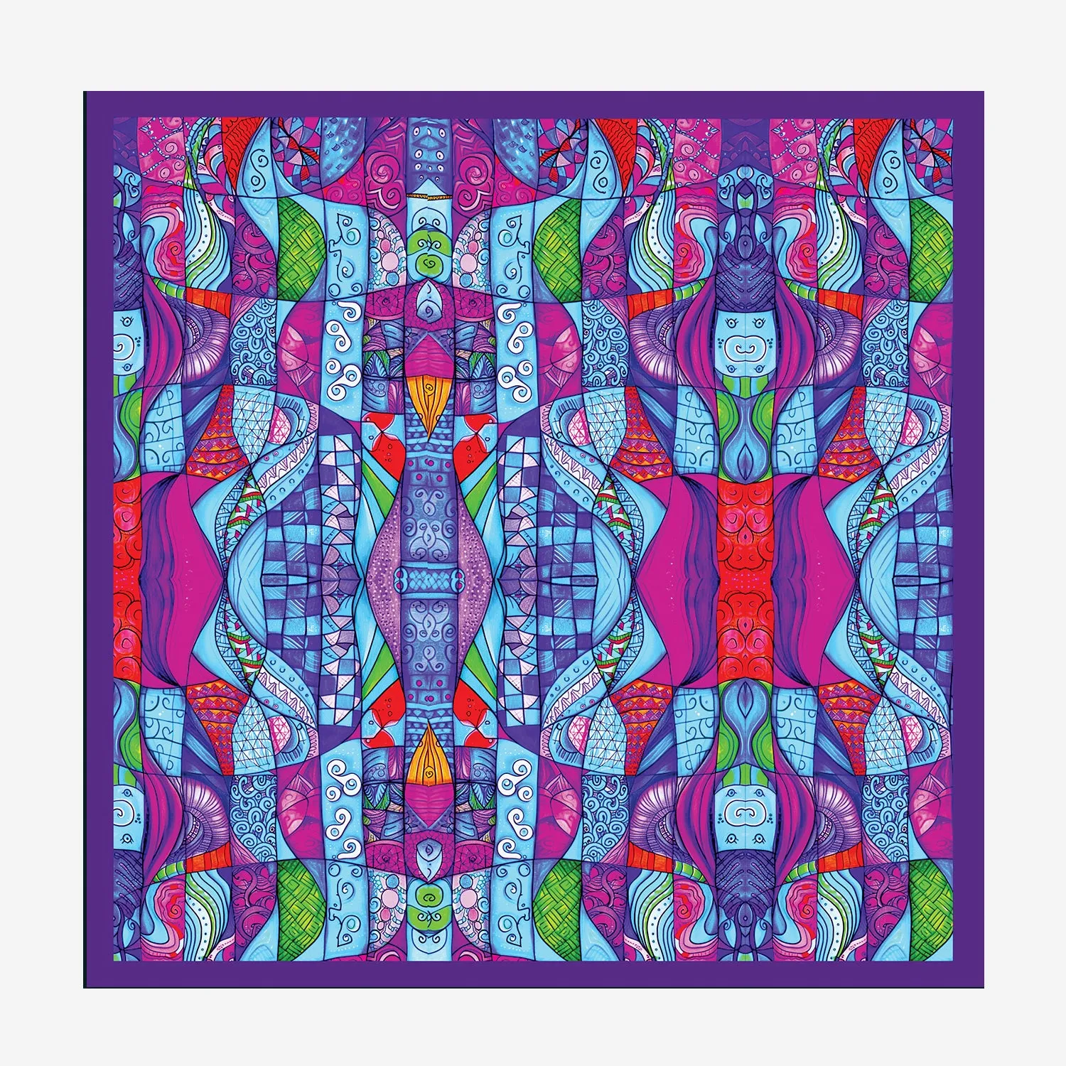 PAKISTAN BRAND CRAVAT AND POCKET SQUARE SET -  ABSTRACT DOODLES