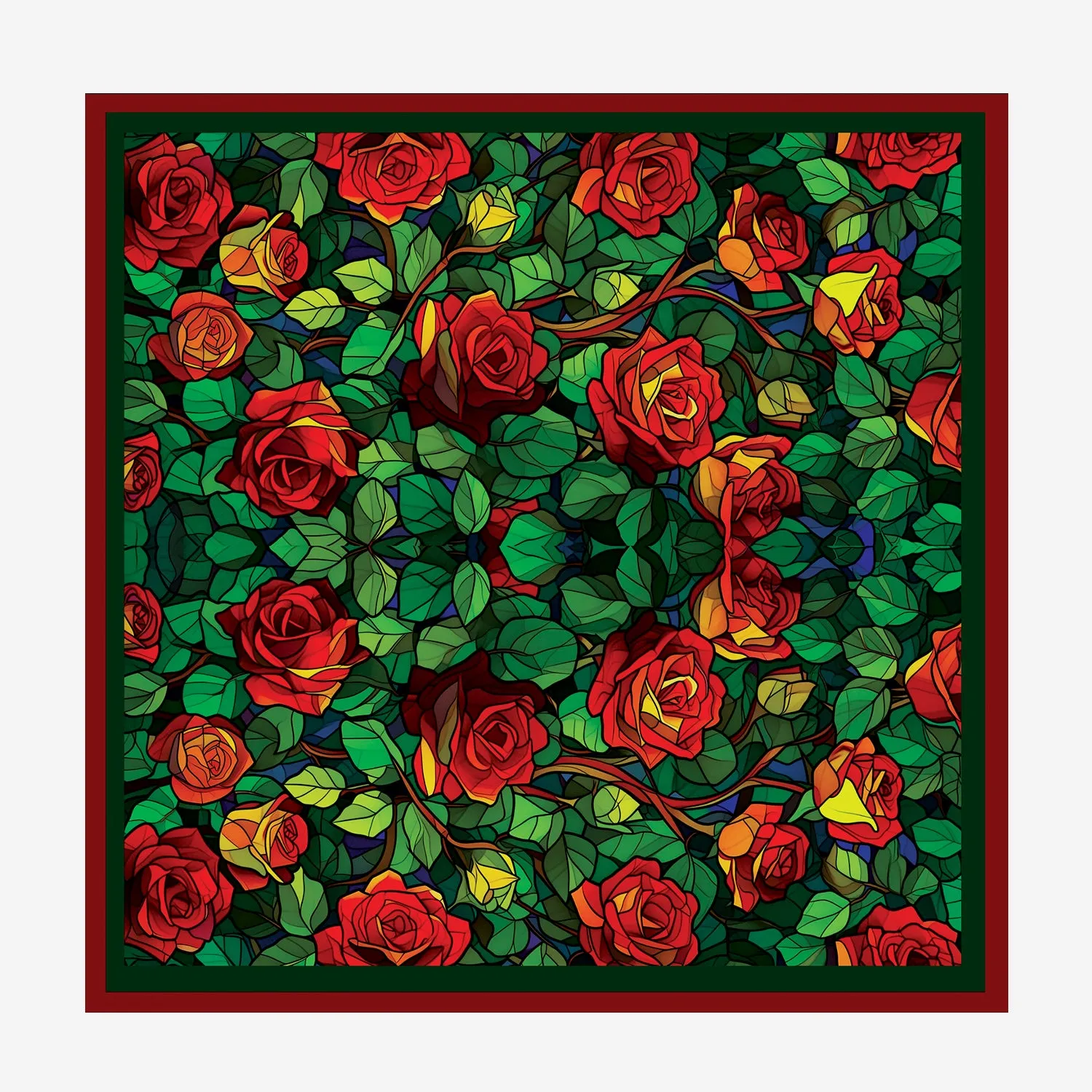 PAKISTANI BRAND CRAVAT AND POCKET SQUARE SET -  FLAMBOYANT FLOWER