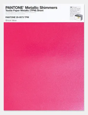 Pantone Metallic Shimmers Textile Paper Metallic Sheet 20-0073 Shock Value