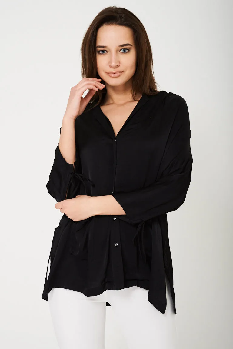 Sateen Black Shirt Ex Brand