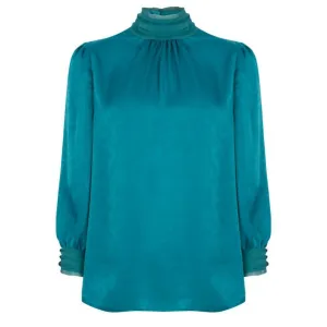 Satin High Neck Blouse