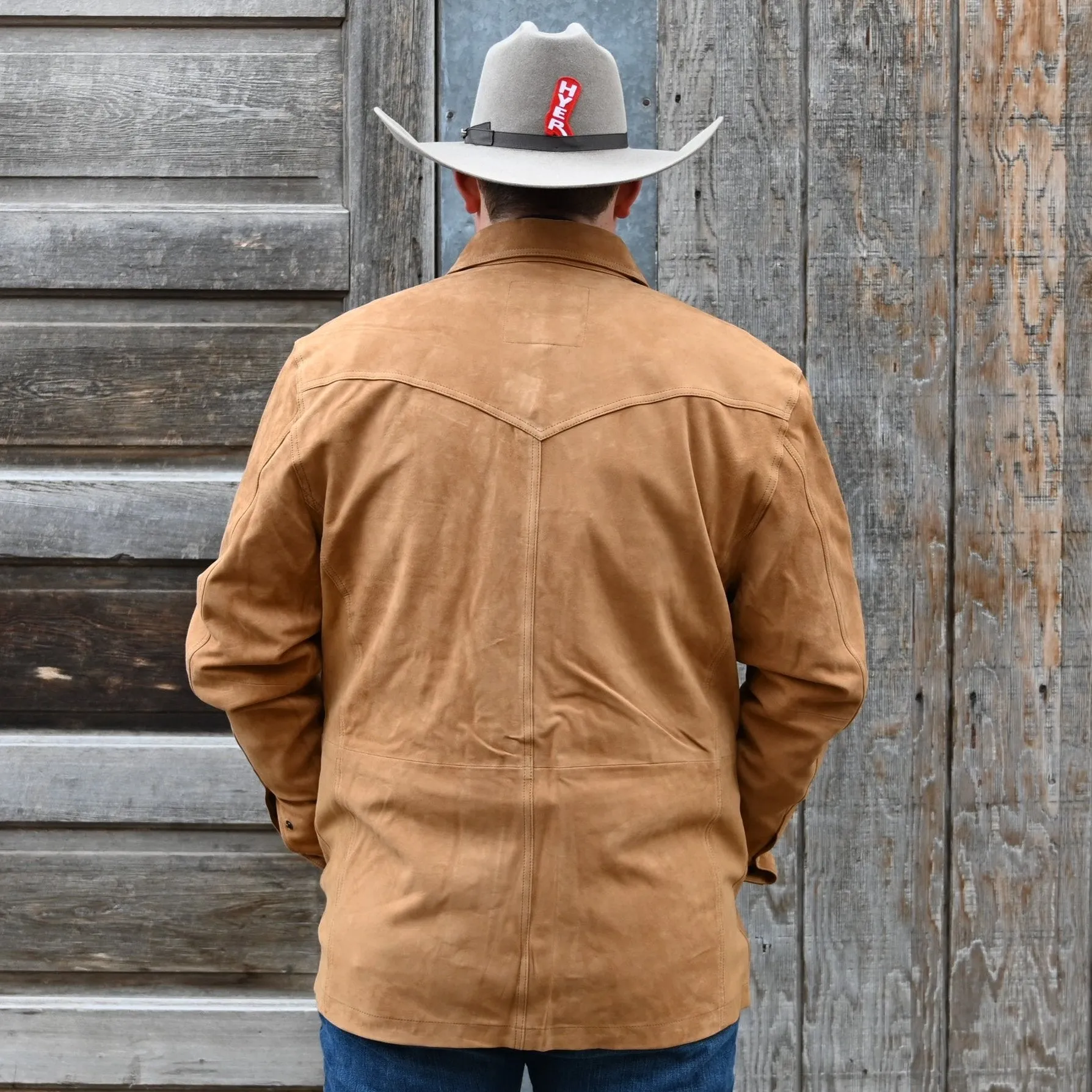 Schaefer Men's Suede Overshirt in Tan