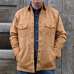 Schaefer Men's Suede Overshirt in Tan