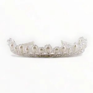 The Carita Pearl and Crystal Tiara Designer Headband