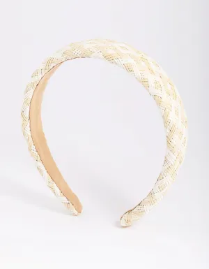 Two Tone Straw Padded Alice Band