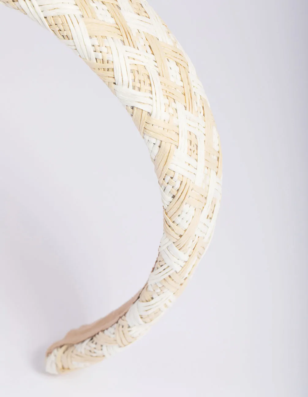 Two Tone Straw Padded Alice Band