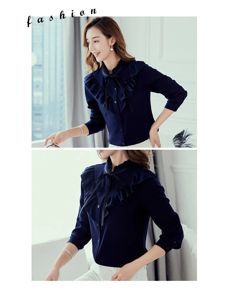 VenusFox Korean Ruffles Elegant Shirt