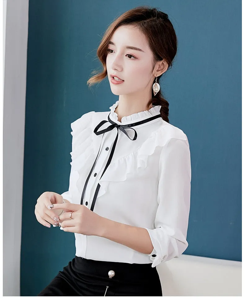 VenusFox Korean Ruffles Elegant Shirt
