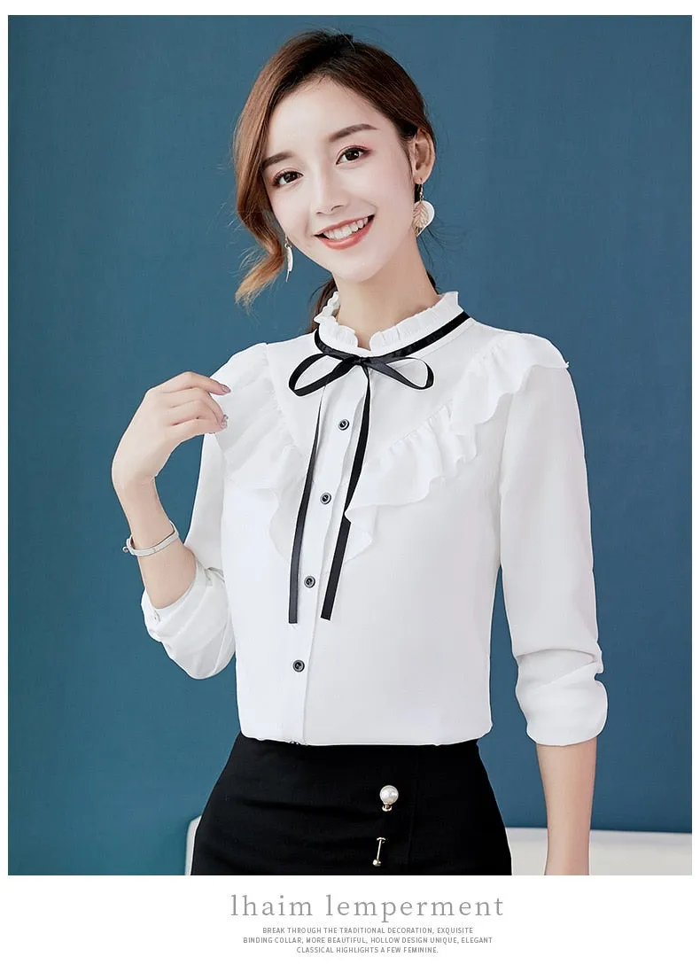 VenusFox Korean Ruffles Elegant Shirt