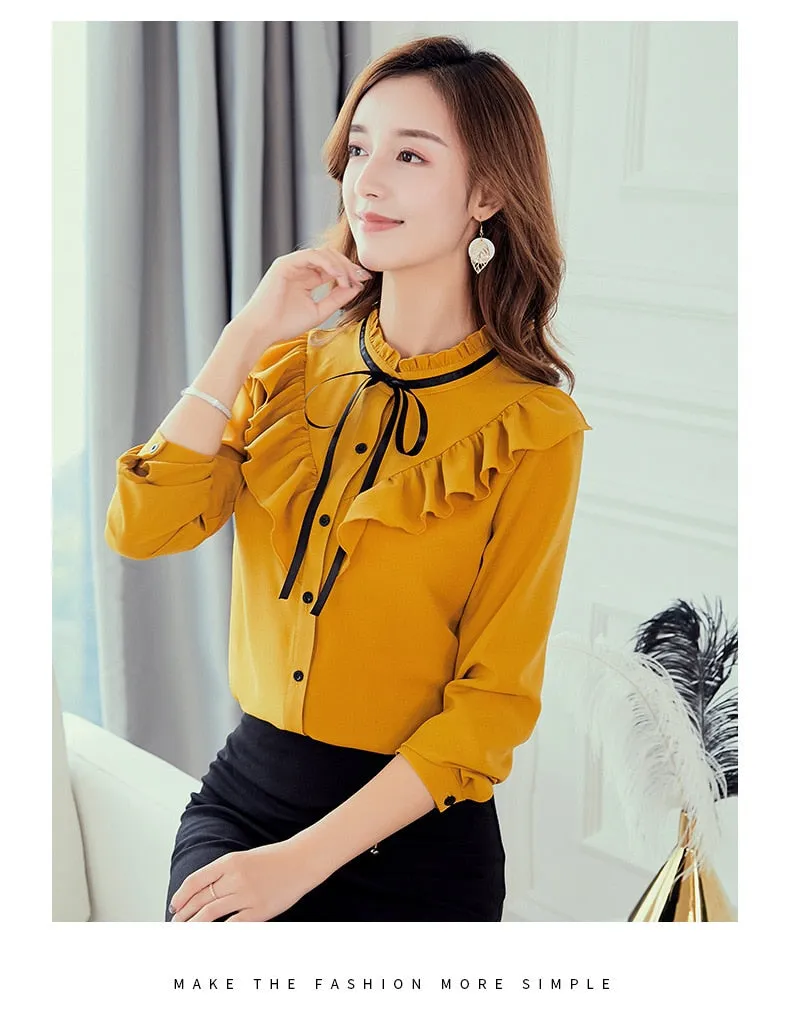 VenusFox Korean Ruffles Elegant Shirt
