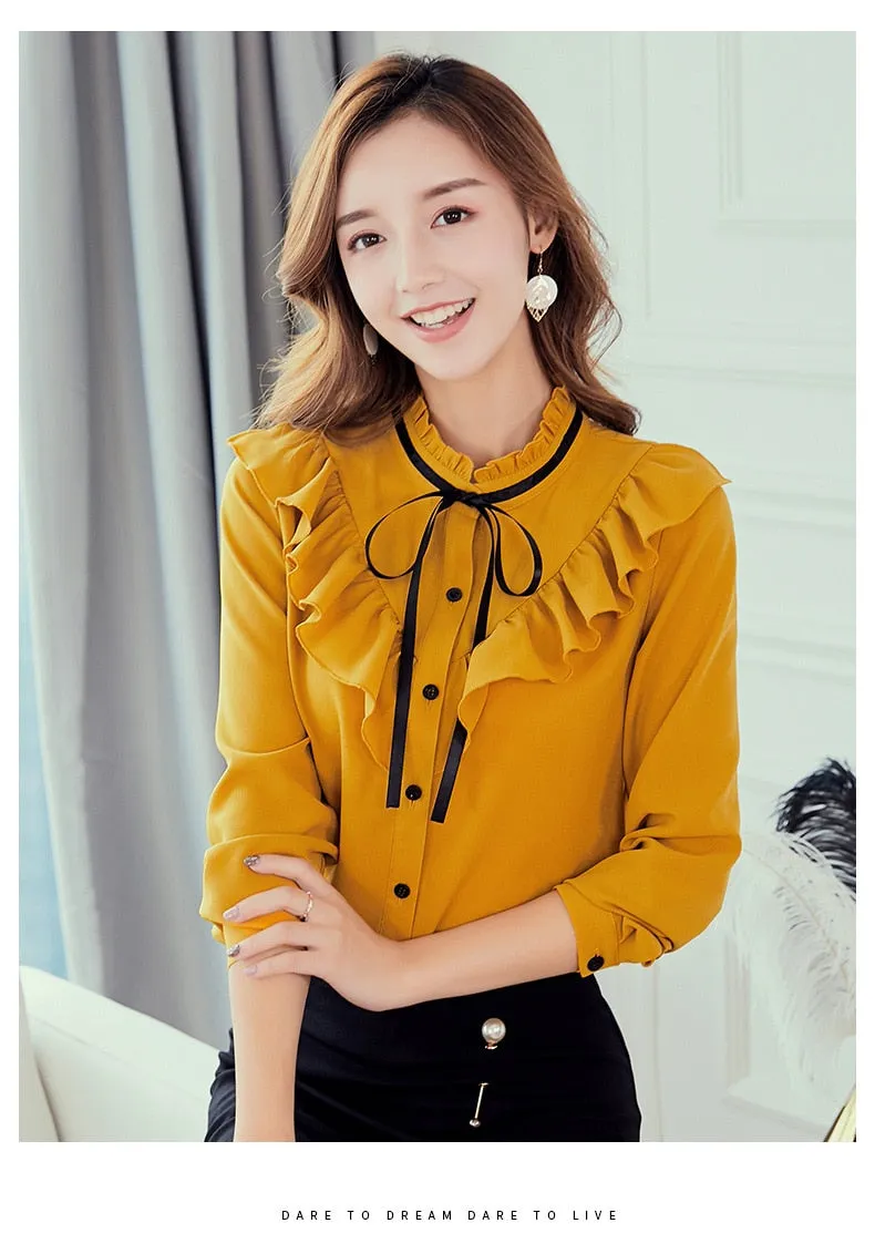 VenusFox Korean Ruffles Elegant Shirt